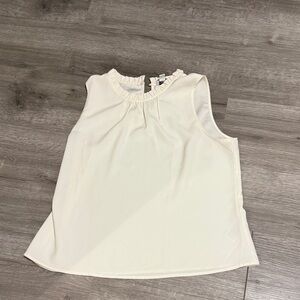 J. Crew Ruffled Neck Cream Blouse